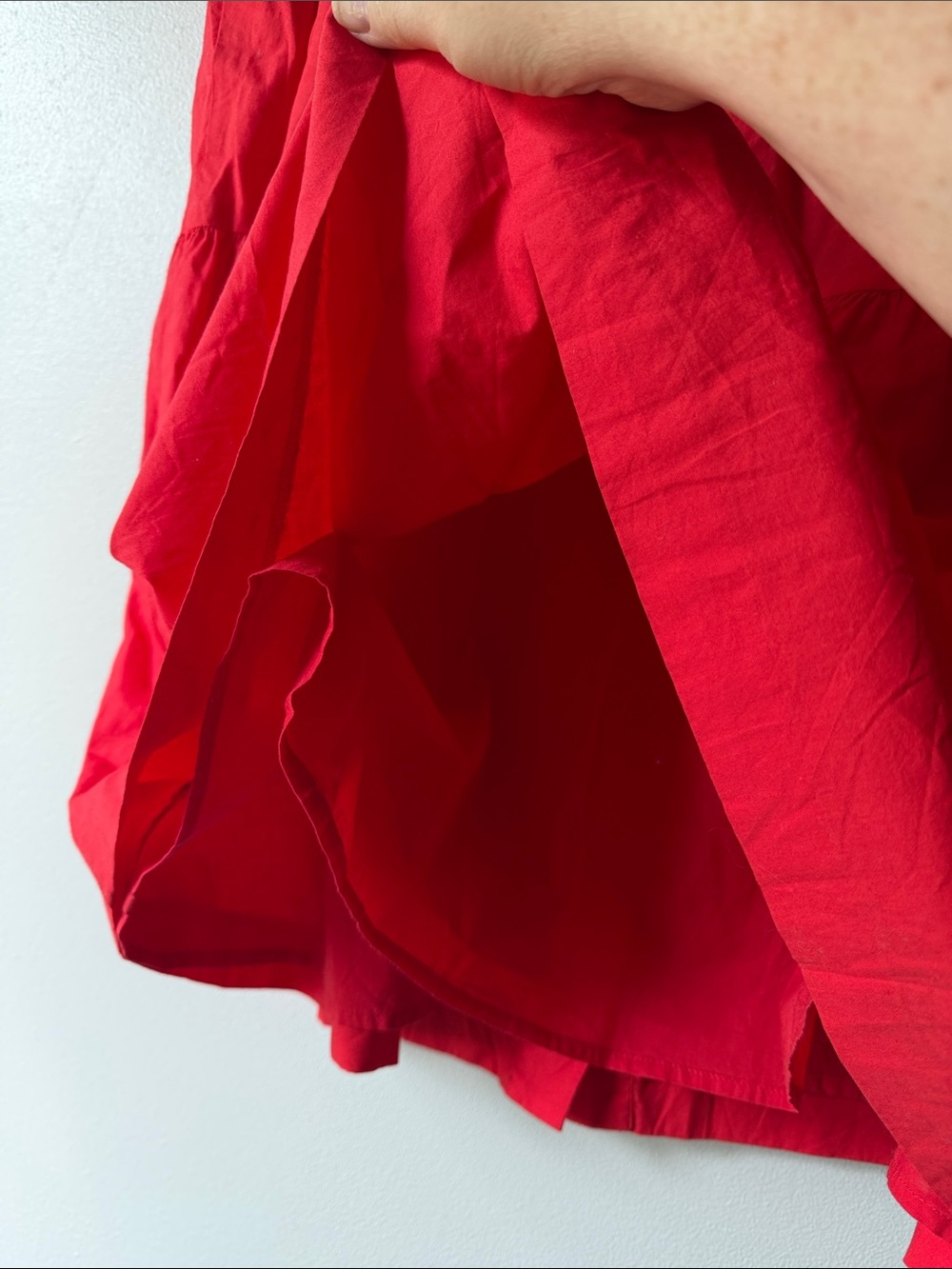 Madewell Red Button-Front Tiered Midi Skirt - Picture 7 of 8